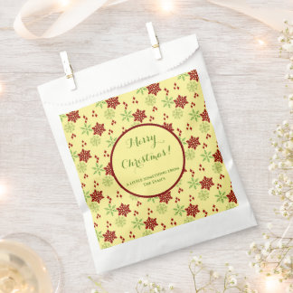 Bolsa De Papel Copos de nieve rojos y verdes coloridos