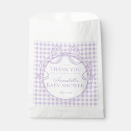 Bolsa De Papel Coqueta de encaje morado con lazo para postre de b