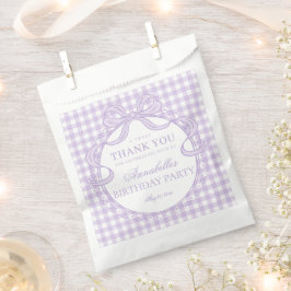 Bolsa De Papel Coqueta de encaje morado con lazo para postre de f