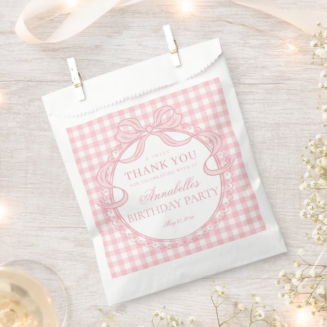 Bolsa De Papel Coqueta de encaje rosa Cumpleaños Postre (Cortado)