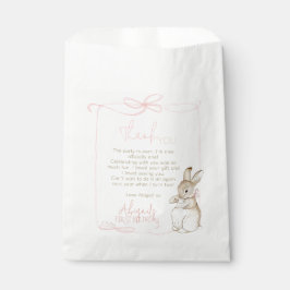 Bolsa De Papel Coqueta rosa Pedro el Conejo Primer Cumpleaños