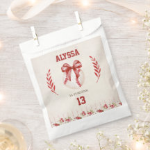 Coquette Baseball Red Bow Floral Vintage Cumpleaño