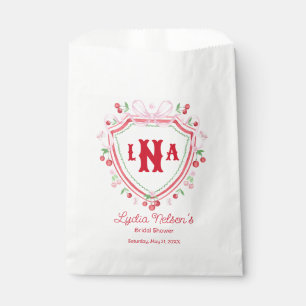 Bolsa De Papel Coquette Cherry Monogam Bridal Shower