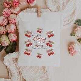 Bolsa De Papel Coquette Pink Bow Red Cherry en Baby Shower superi