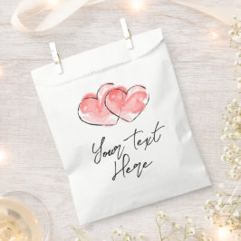 Bolsa De Papel Corazón de Acuarela Personalizado y Adorable