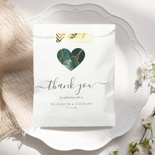 Bolsa De Papel Corazón de Ágata Gracias Bodas de Oro Esmeralda Ve