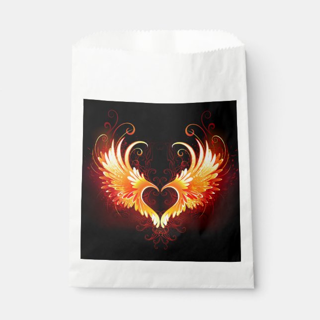 Bolsa De Papel Corazón de Fuego Ángel con Alas (Anverso)