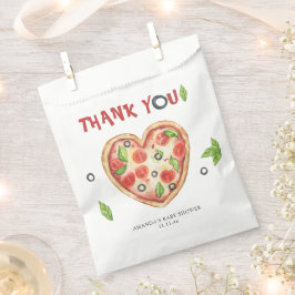 Bolsa De Papel corazón de pizza acuarela baby shower GRACIAS