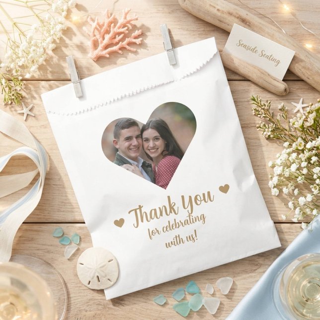 Bolsa De Papel Corazón Elegante Foto Boda (Subido por el creador)