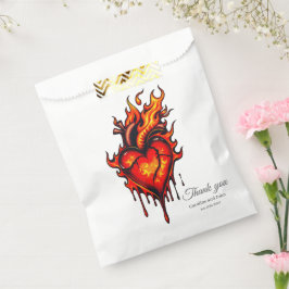 Bolsa De Papel Corazón en llamas. 
