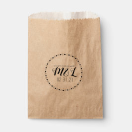 Bolsa De Papel Corazón Geo Decorativo Logotipo Circular Boda Boda