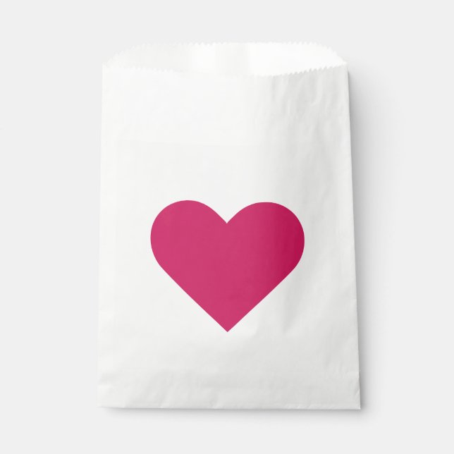 Bolsa De Papel Corazón magenta (Anverso)