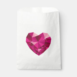 Bolsa De Papel Corazón Piedra Preciosa Blanca