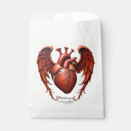 Bolsa De Papel Corazón rojo gótico con Rosas - Romántico oscuro