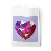 Corazón rojo y gema púrpura