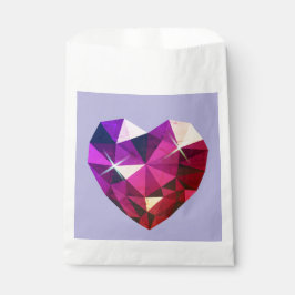 Bolsa De Papel Corazón rojo y gema púrpura