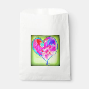 Bolsa De Papel corazón swirly rosado