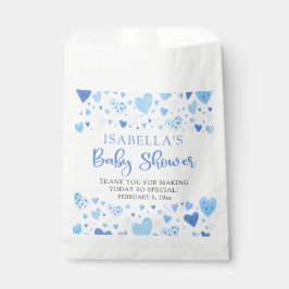 Bolsa De Papel Corazones azules San Valentín Baby Shower