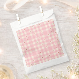 Bolsa De Papel Corazones de cuadros rosados de San Valentín
