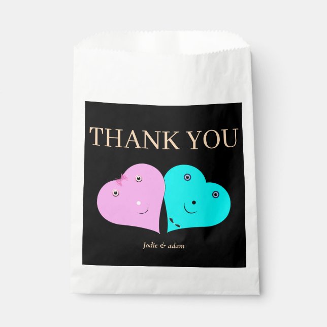 Bolsa De Papel corazones de mr y mrs (Anverso)