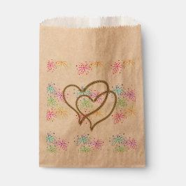 Bolsa De Papel Corazones entrelazados cuerda enredada fuegos arti