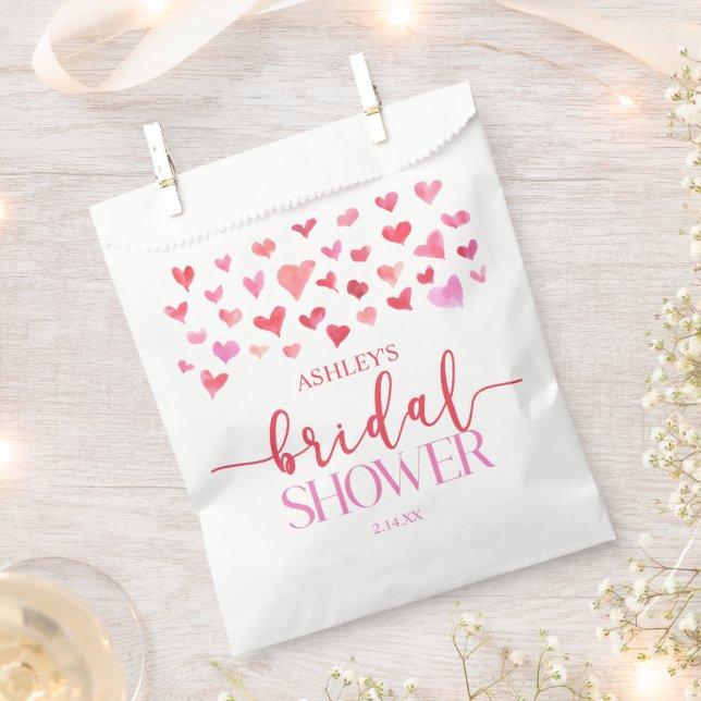 Bolsa De Papel Corazones rojos Valentine Bridal Shower (Cortado)