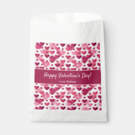Bolsa De Papel Corazones Rosados Adorables Con Texto Personalizad