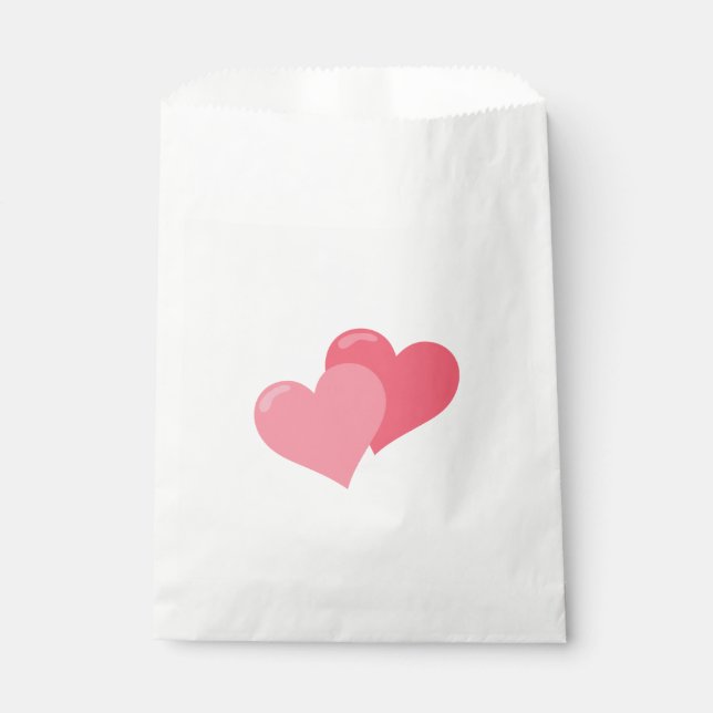 Bolsa De Papel Corazones rosados de bonito (Anverso)