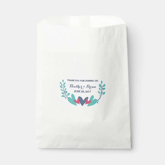 Bolsa De Papel Corazones y venas Bolsas favoritas de bodas (Anverso)