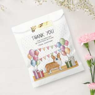 Bolsa De Papel Corgi Galés Pembroke Rojo Cumpleaños Pastel Gracia