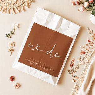 Bolsa De Papel CORIANDER Boho Naranja Quemado Boda de óxido que h