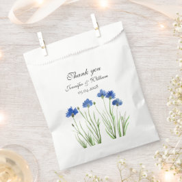 Bolsa De Papel Cornflowers Wildflowers Flores Boda de acuarela