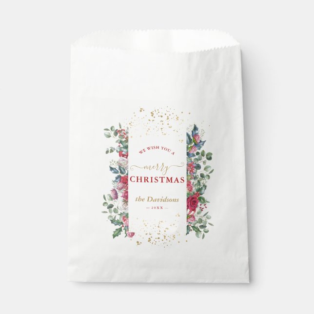 Bolsa De Papel Corona de Navidad Feliz Navidad (Anverso)