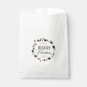 Bolsa De Papel Corona floral de Navidad dorada detalle festivo
