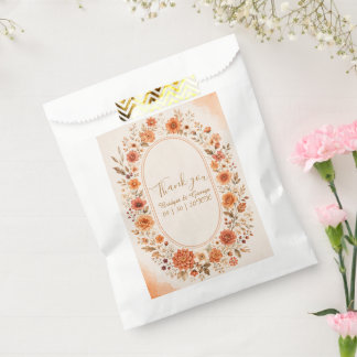 Bolsa De Papel Corona floral nupcial de naranja intenso  