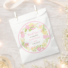 Bolsa De Papel Corona floral rosa y amarilla para despedida de so