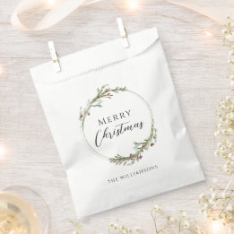 Bolsa De Papel Corona minimalista de Feliz Navidad
