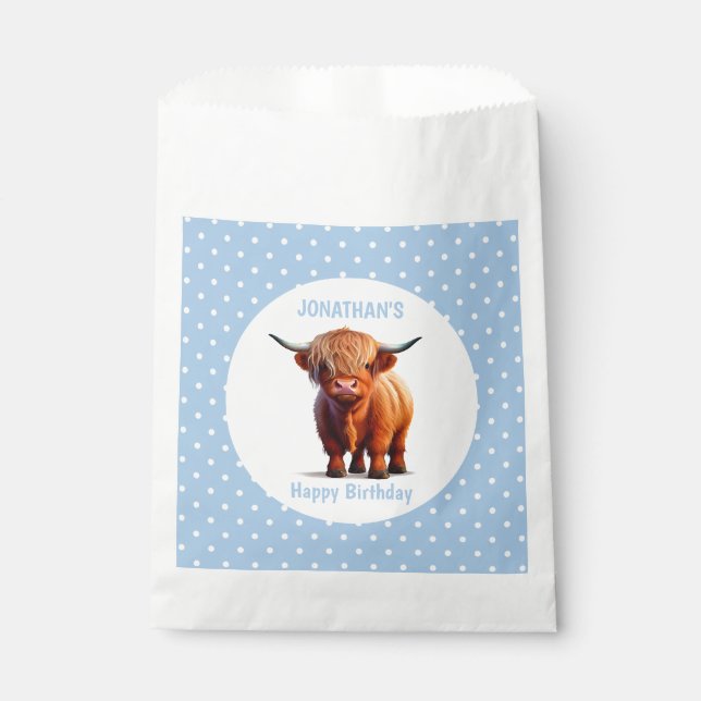 Bolsa De Papel Cow Highland BLUE (Anverso)