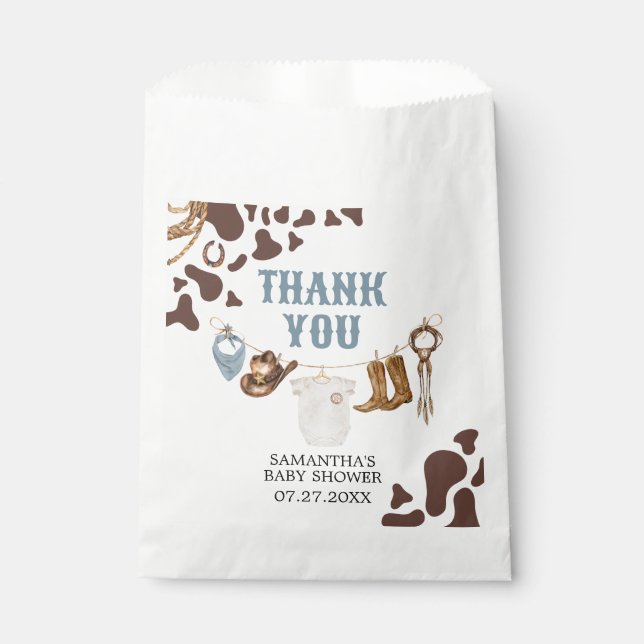 Bolsa De Papel Cowboy Baby Shower (Anverso)