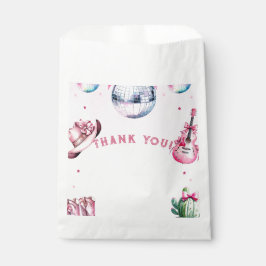 Bolsa De Papel Cowboy Fiesta Cactus, guitarra rosa, cumpleaños