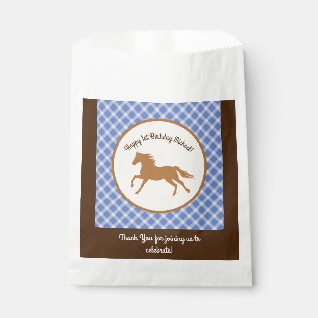 Bolsa De Papel Cowboy Horse Pony Cute Primer Fiesta (Anverso)