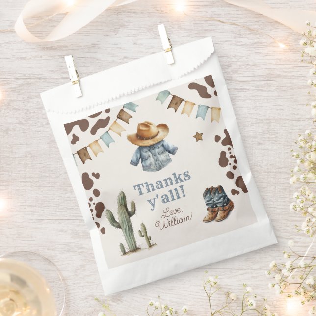 Bolsa De Papel Cowboy Primer cumpleaños de Rodeo Wild West Gracia (Cortado)