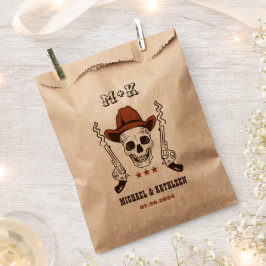 Bolsa De Papel Cowboy Skull Monograma Boho Boho Country Wedding