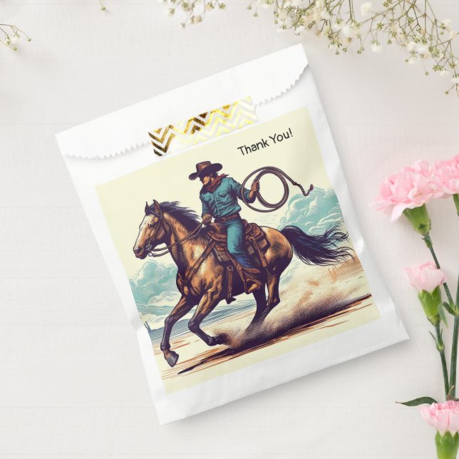 Bolsa De Papel Cowboy Western Horse Birday (Sellado)