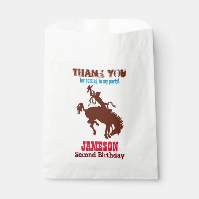 Bolsa De Papel Cowboy Western Old West Birday Party (Anverso)
