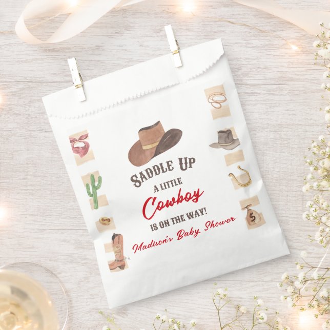Bolsa De Papel Cowboy Western Rodeo Wild West Baby Shower (Cortado)