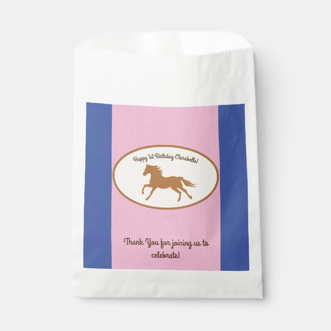 Bolsa De Papel Cowgirl Horse Pony Cute Primer Fiesta (Anverso)