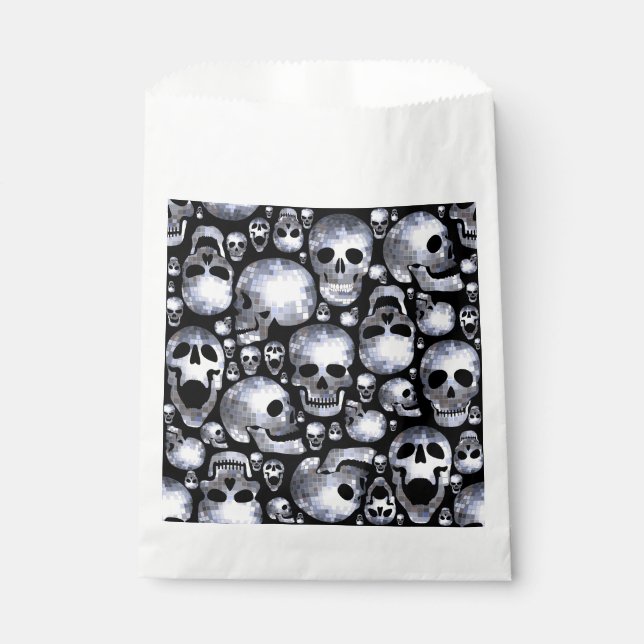Bolsa De Papel cráneo de bola disco espejo de halloween (Anverso)