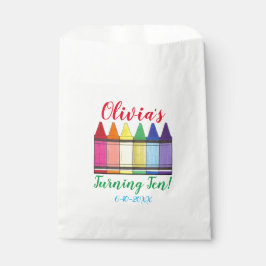 Bolsa De Papel Crayones arcoiris artista fiesta de cumpleaños de 