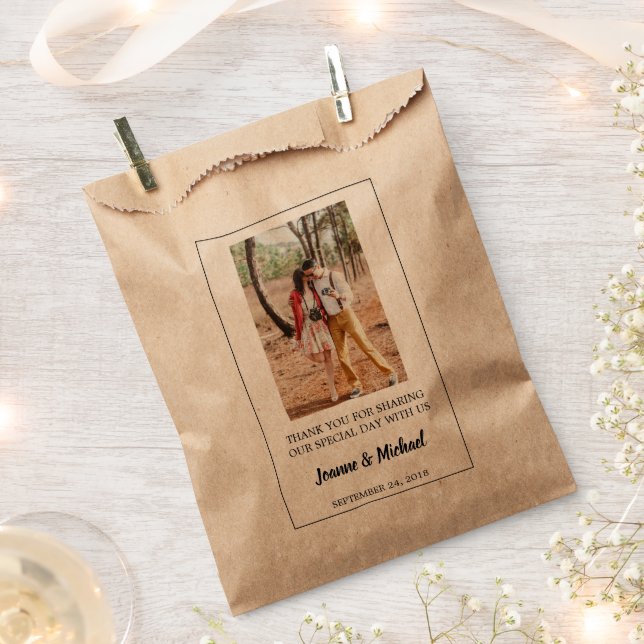 Bolsa De Papel Crear su propia foto Gracias boda tratar (Cortado)